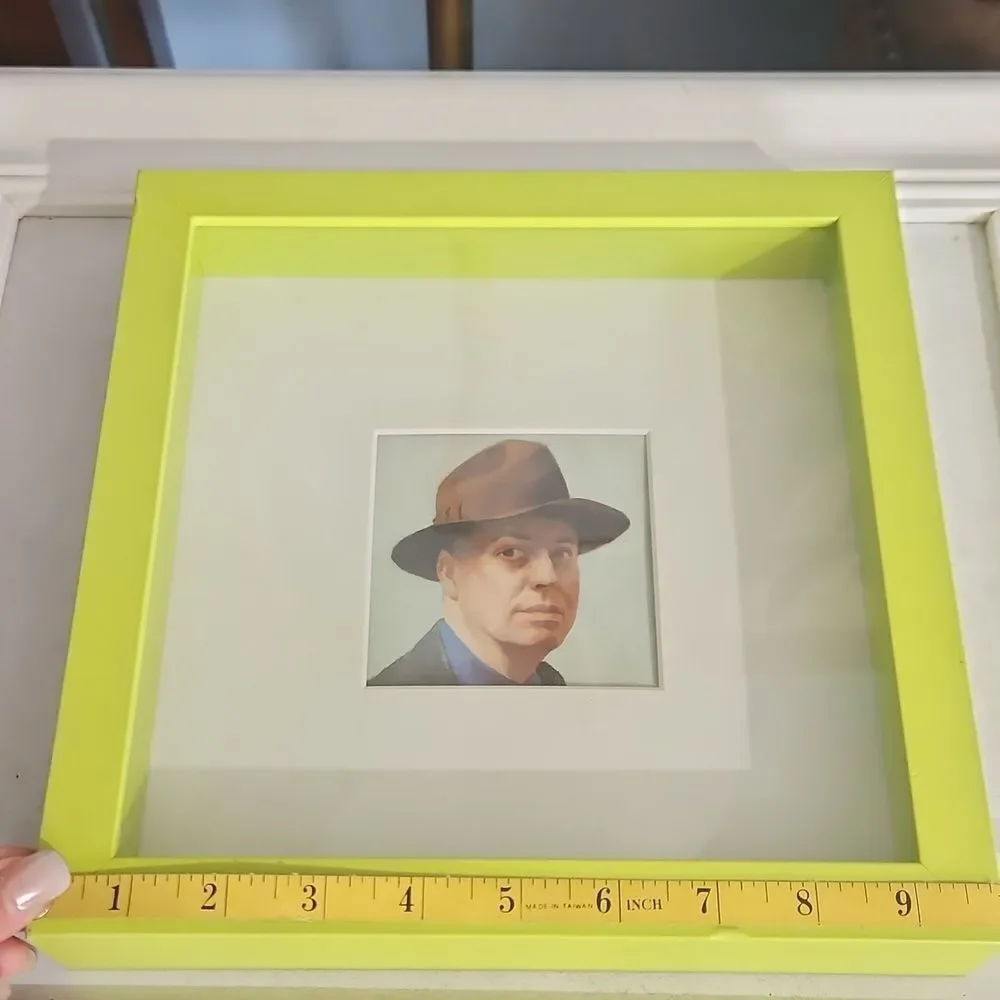 NWOT Michaels Green Square Shadowbox Picture Frame with Male Portrait